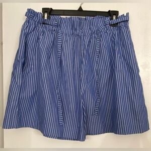 MILLE Cotton Striped Shorts Blue & White Size Large